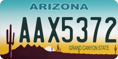 AZ license plate AAX5372