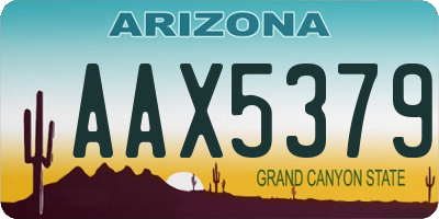 AZ license plate AAX5379