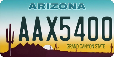 AZ license plate AAX5400