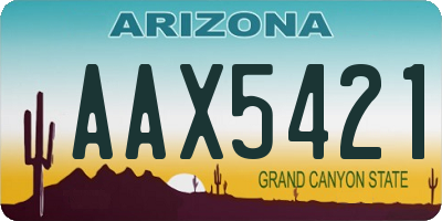 AZ license plate AAX5421