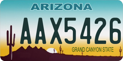 AZ license plate AAX5426