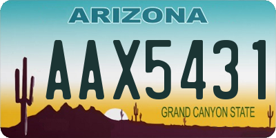 AZ license plate AAX5431