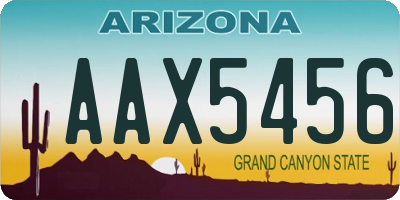 AZ license plate AAX5456