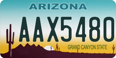 AZ license plate AAX5480