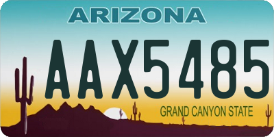 AZ license plate AAX5485