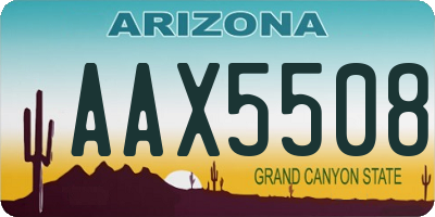 AZ license plate AAX5508