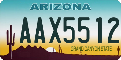 AZ license plate AAX5512
