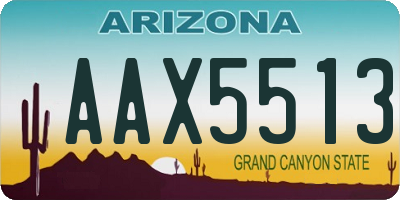 AZ license plate AAX5513