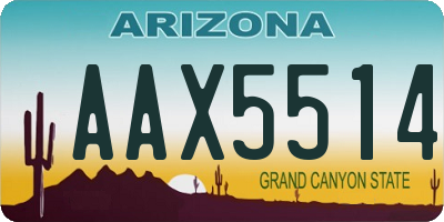 AZ license plate AAX5514