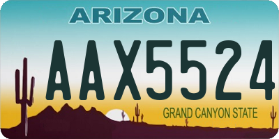 AZ license plate AAX5524