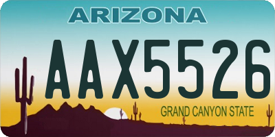 AZ license plate AAX5526