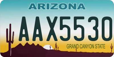 AZ license plate AAX5530