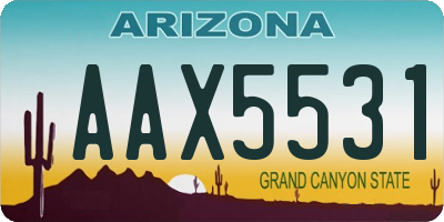 AZ license plate AAX5531