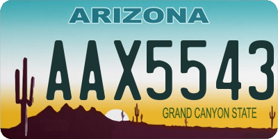 AZ license plate AAX5543