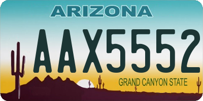 AZ license plate AAX5552