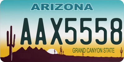 AZ license plate AAX5558
