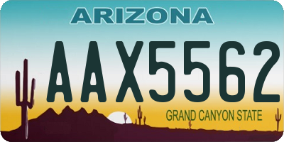 AZ license plate AAX5562