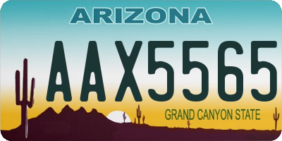 AZ license plate AAX5565