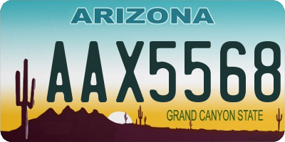 AZ license plate AAX5568