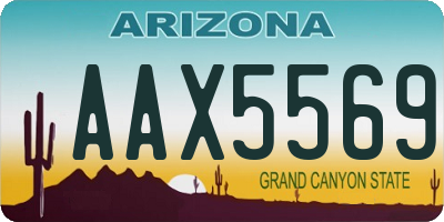 AZ license plate AAX5569