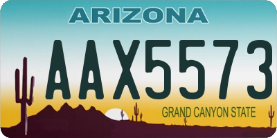 AZ license plate AAX5573