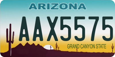 AZ license plate AAX5575
