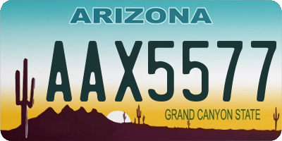 AZ license plate AAX5577