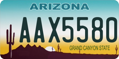 AZ license plate AAX5580