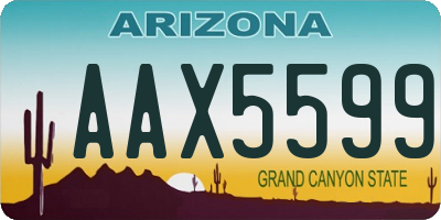 AZ license plate AAX5599