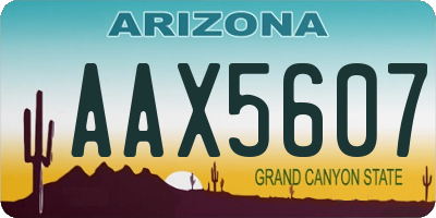 AZ license plate AAX5607