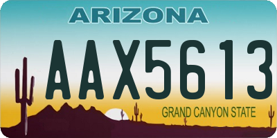 AZ license plate AAX5613