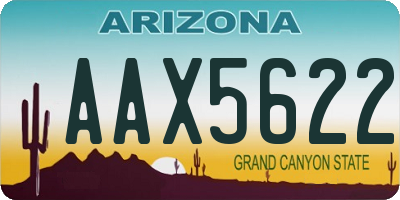 AZ license plate AAX5622