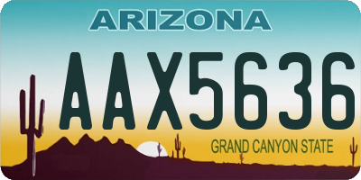 AZ license plate AAX5636