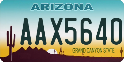 AZ license plate AAX5640