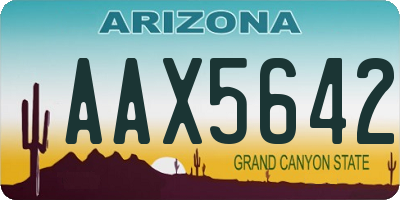 AZ license plate AAX5642