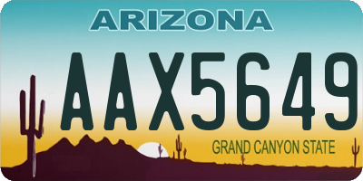 AZ license plate AAX5649