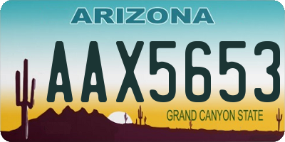 AZ license plate AAX5653