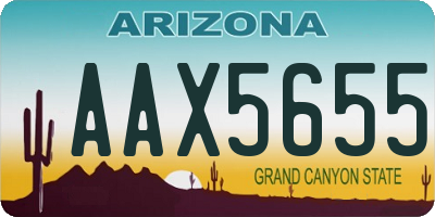 AZ license plate AAX5655