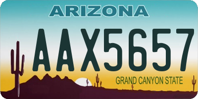 AZ license plate AAX5657