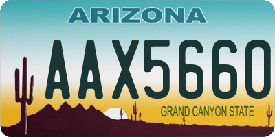 AZ license plate AAX5660