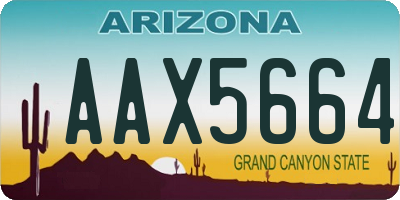 AZ license plate AAX5664