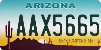 AZ license plate AAX5665