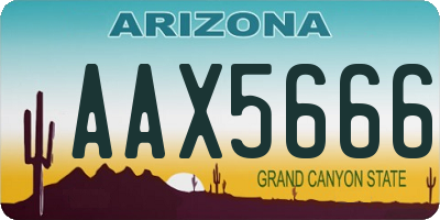 AZ license plate AAX5666