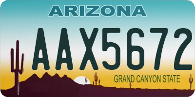 AZ license plate AAX5672