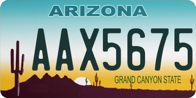 AZ license plate AAX5675