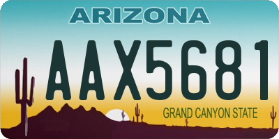 AZ license plate AAX5681