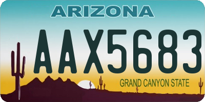 AZ license plate AAX5683