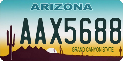 AZ license plate AAX5688