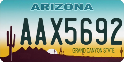 AZ license plate AAX5692