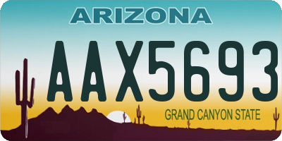 AZ license plate AAX5693